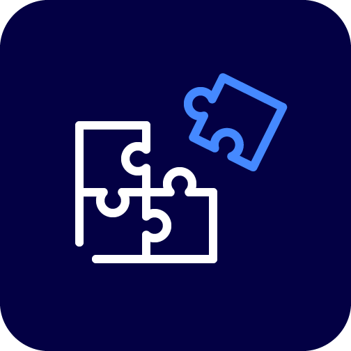 Piktogramm Puzzle Piktogramm mit Puzzleteil zur Vervollständigung des Puzzles