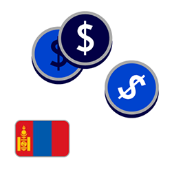 Illustration Mongolian flag with dollar sign