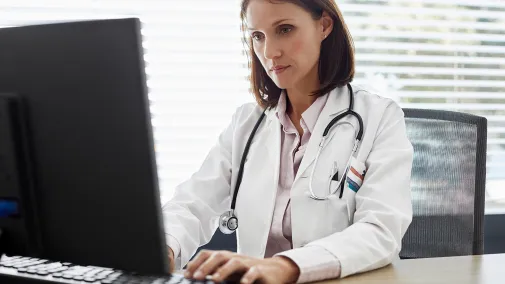 Doctor at the computer 