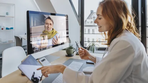 doctor and patient in video consultation