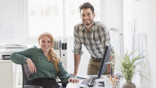 women man table office