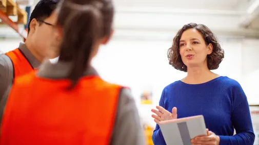 Woman in production and health and safety