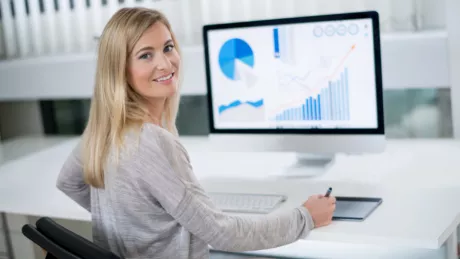 women computer tablet office