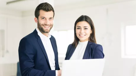 Business people with laptop.