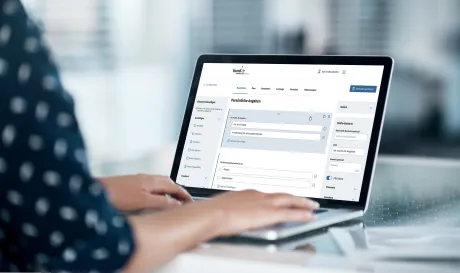 woman using a laptop