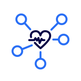 Pictogram of a networked heart