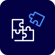 Pictogram with puzzle piece to complete the puzzle.