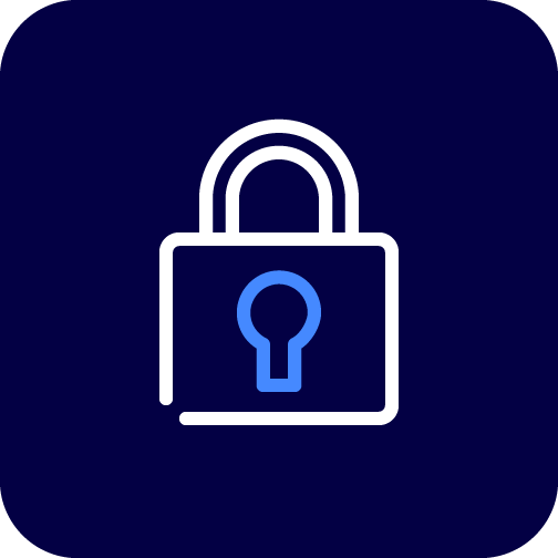 Piktogramm mit Schloss als Symbol für IT-Sicherheit