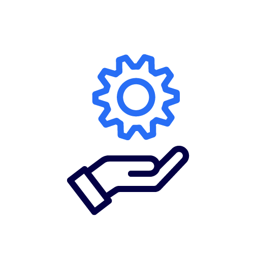 Piktogramm Hand mit Zahnrad