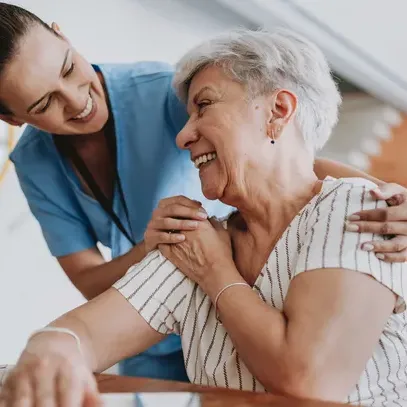 Woman nurse table
